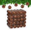100XWEIHNACHTSKUGELN - Braun, Kunststoff (6/7/6cm) - Relaxdays