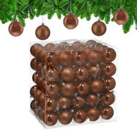 100XWEIHNACHTSKUGELN - Braun, Kunststoff (6/7/6cm) - Relaxdays
