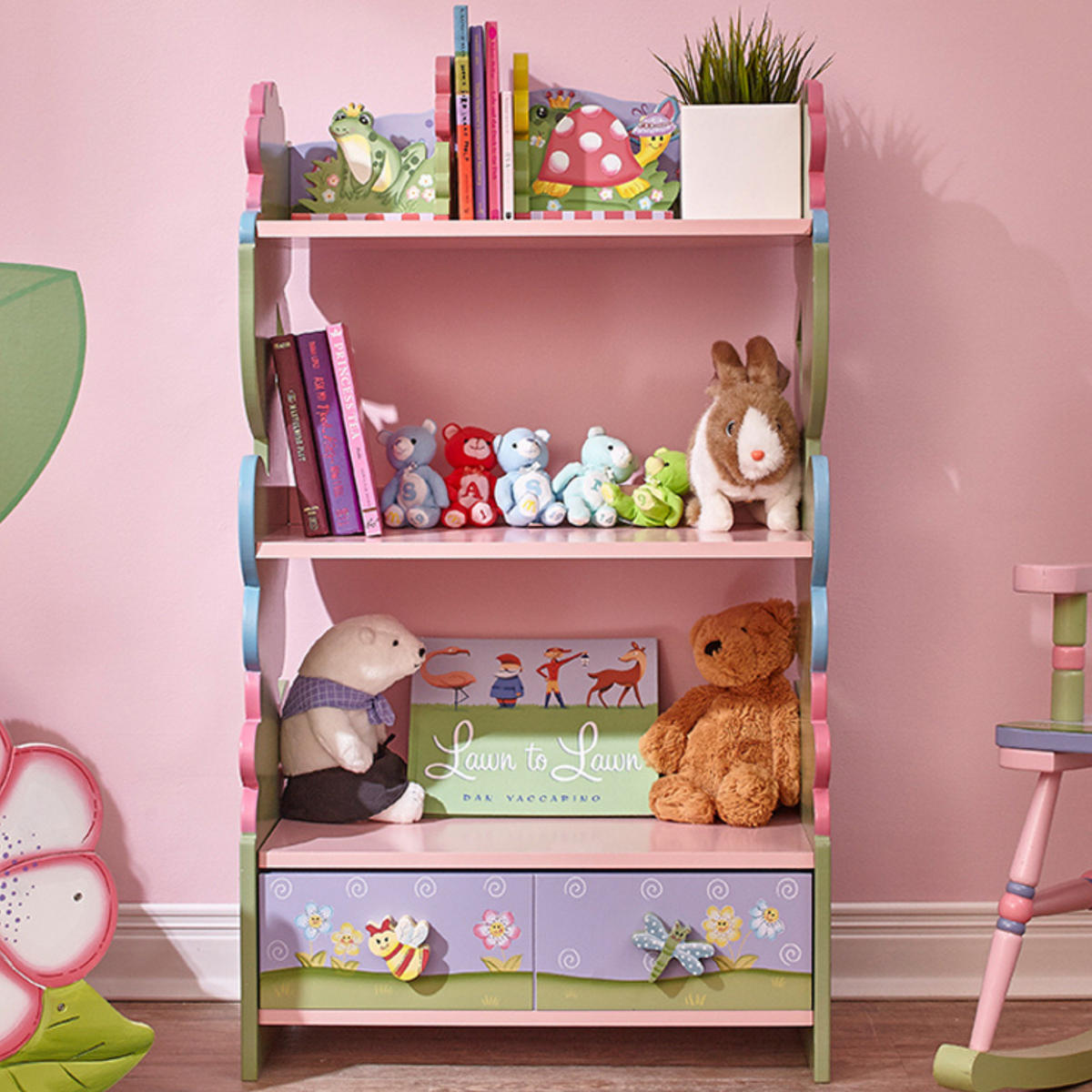 KINDER-BÜCHERREGAL, Mehrfarbig, 97cm - Multicolor, Holzwerkstoff (29/97/56cm) - Teamson Kids