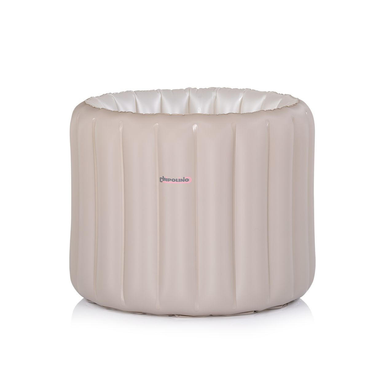 BABYBADEWANNE Bubble Nest beige aufblasbar, Sitz, Pumpe, Badehilfe, platzsparend, ab 8 bis 36 Monate - Beige, Kunststoff (48/59cm) - Chipolino