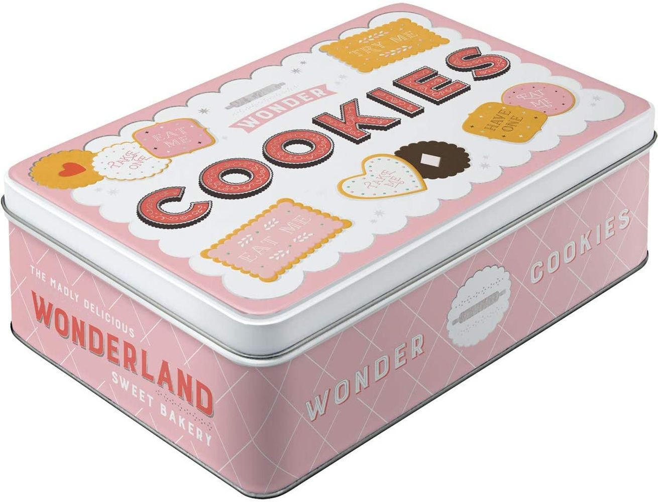 VORRATSDOSE flach Home & Country Wonder Cookies - Multicolor, Metall (23/7/16cm) - Nostalgic-Art