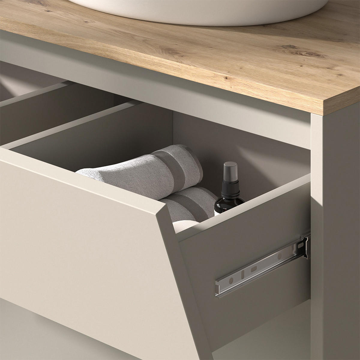 DOLNÍ SKŘÍŇKA POD DŘEZ Edelin Kašmír - kašmírová/světle šedá, kompozitní dřevo (80/50/45cm) - Vicco