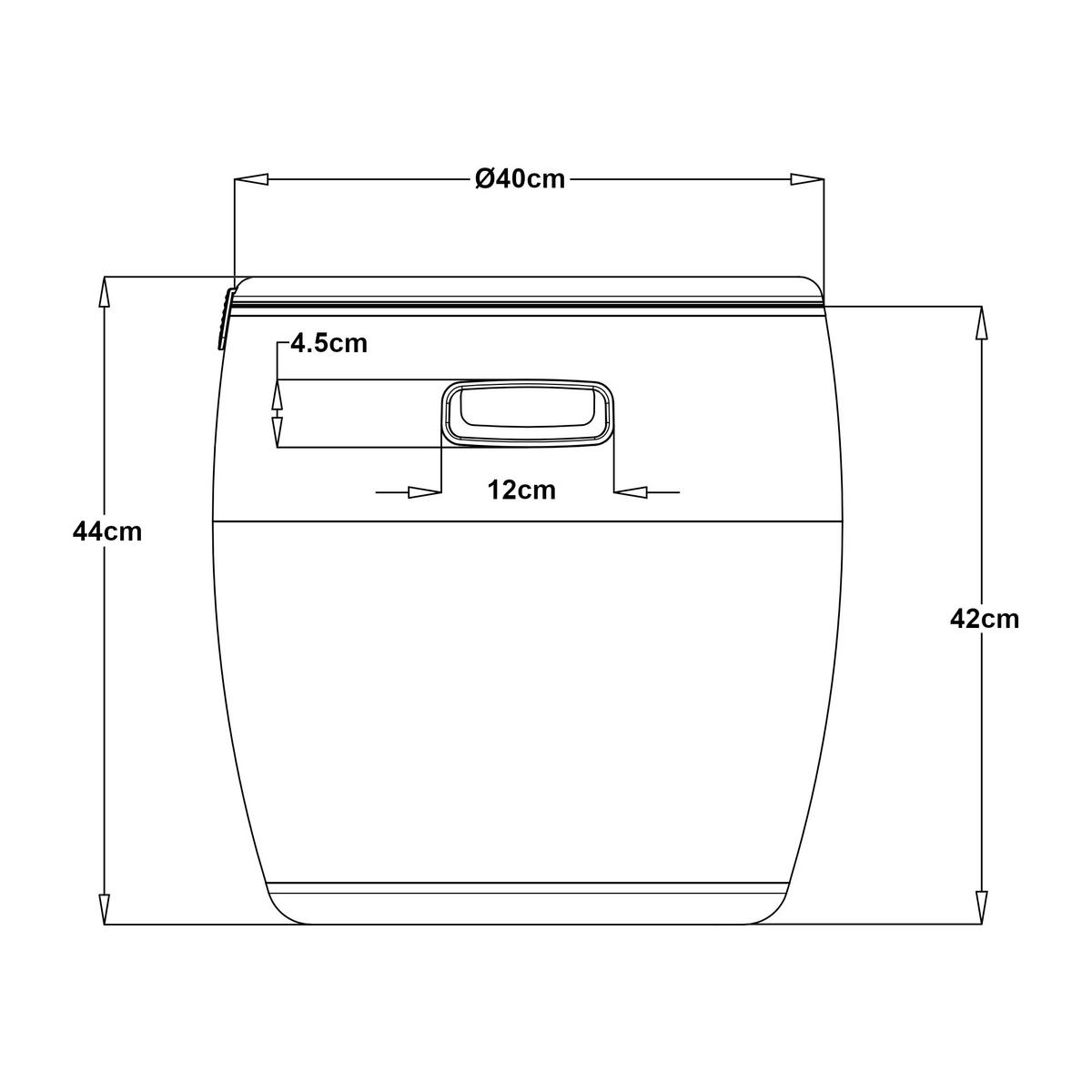 KÜHLBOX-HOCKER Avetrana - Hellbraun, Kunststoff (40/44/40cm) - casa.pro