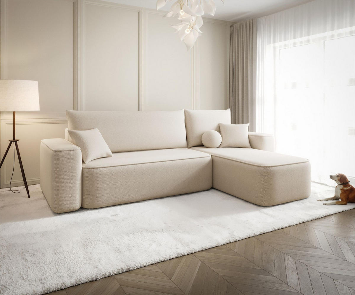 ECKSOFA Agepo In Curio - Beige, Holzwerkstoff/Textil (250/150cm) - Fun Möbel