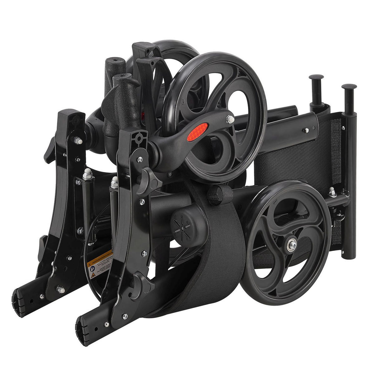 ROLLATOR Vital schwarz klappbar mit Sitzfläche & Einkaufstasche - Schwarz, Metall (63/80/68cm) - Juskys