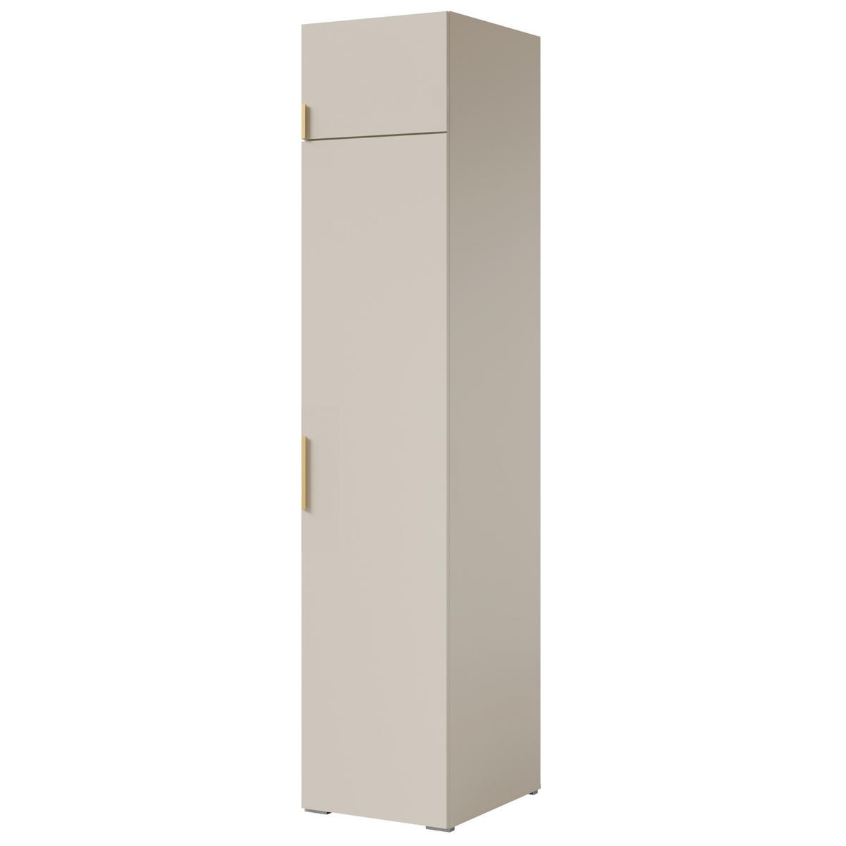 DREHTÜRENSCHRANK mit Einlegeböden und Aufsatz Napoli 1D 50 Kaschmir (schwarzer oder goldener Griff) - Kaschmir/Silberfarben, Holzwerkstoff/Kunststoff (50/35/60cm) - mzm24