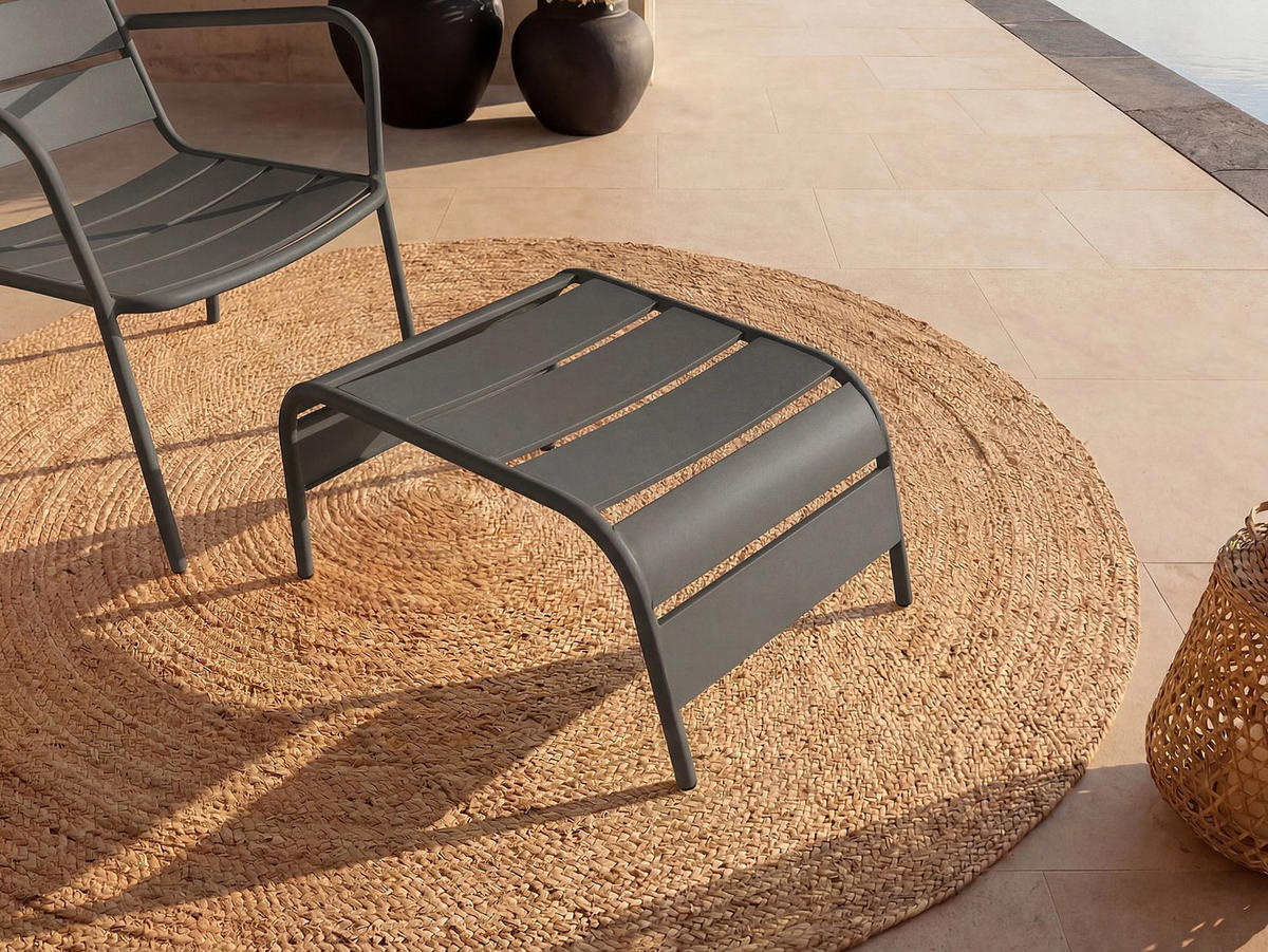 GARTENSESSEL - 50 cmcm x 61.5 cmcm - Metall - Anthrazitgrau - MIRMANDE - Anthrazit, Metall (50/33/61.5cm) - Vente-Unique