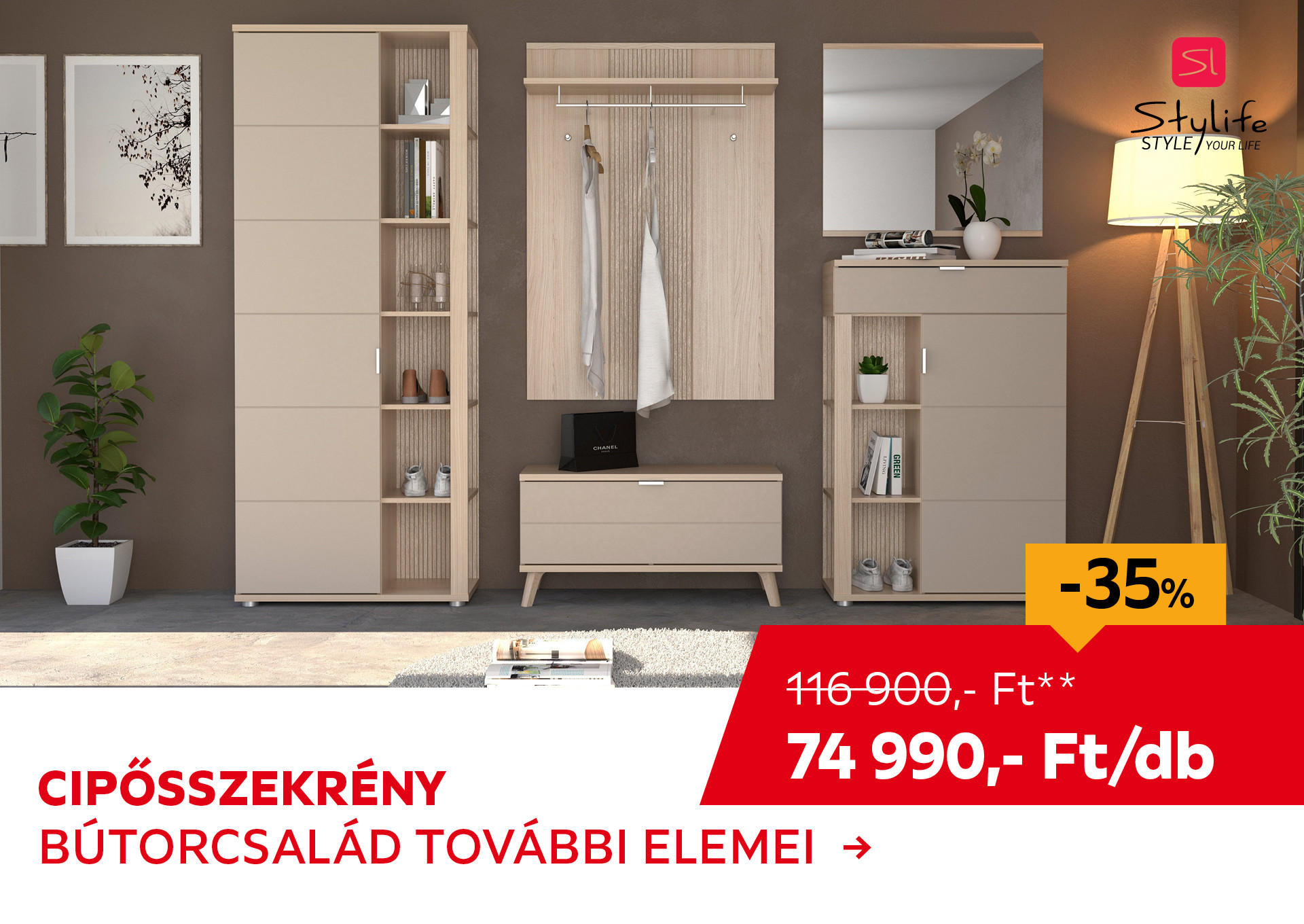 CIPŐSSZEKRÉNY Kiemelt termék 116900 Ft.- helyett 74990 Ft.-