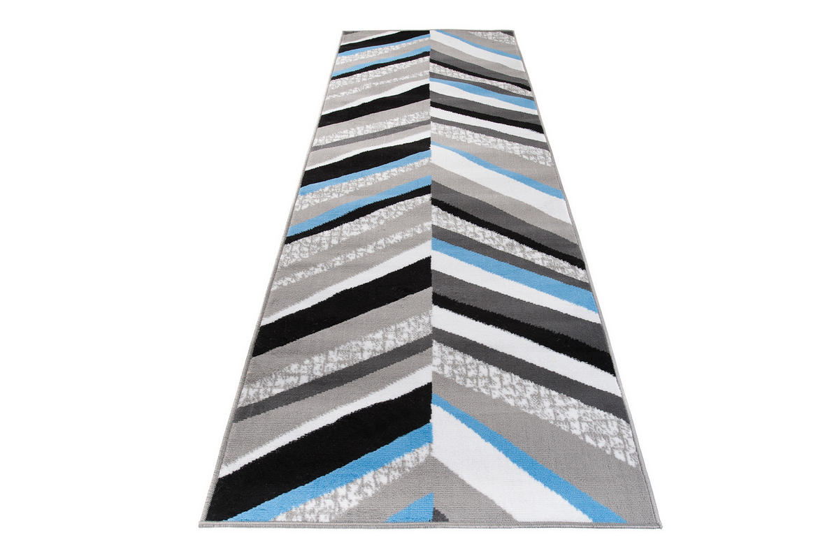 LÄUFER MAYA Blaugrau 100/600 cm - Blaugrau, Textil (100/600cm) - Tapiso