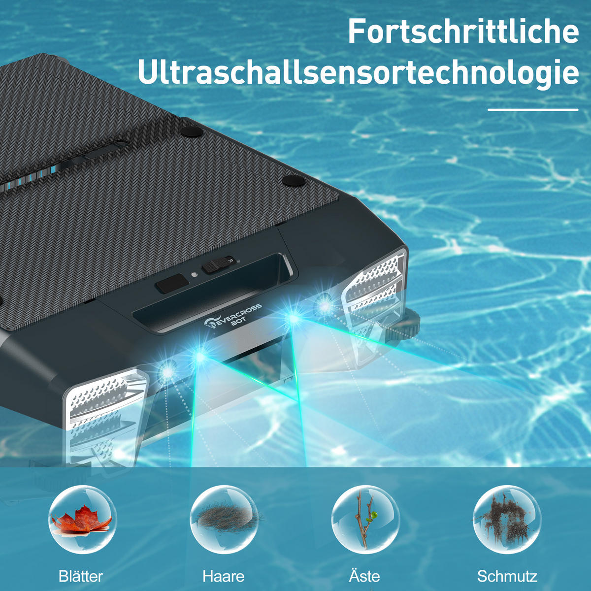 POOLROBOTER Y80 - Schwarz, Kunststoff (32.9/19.9/44cm) - EVERCROSS BOT