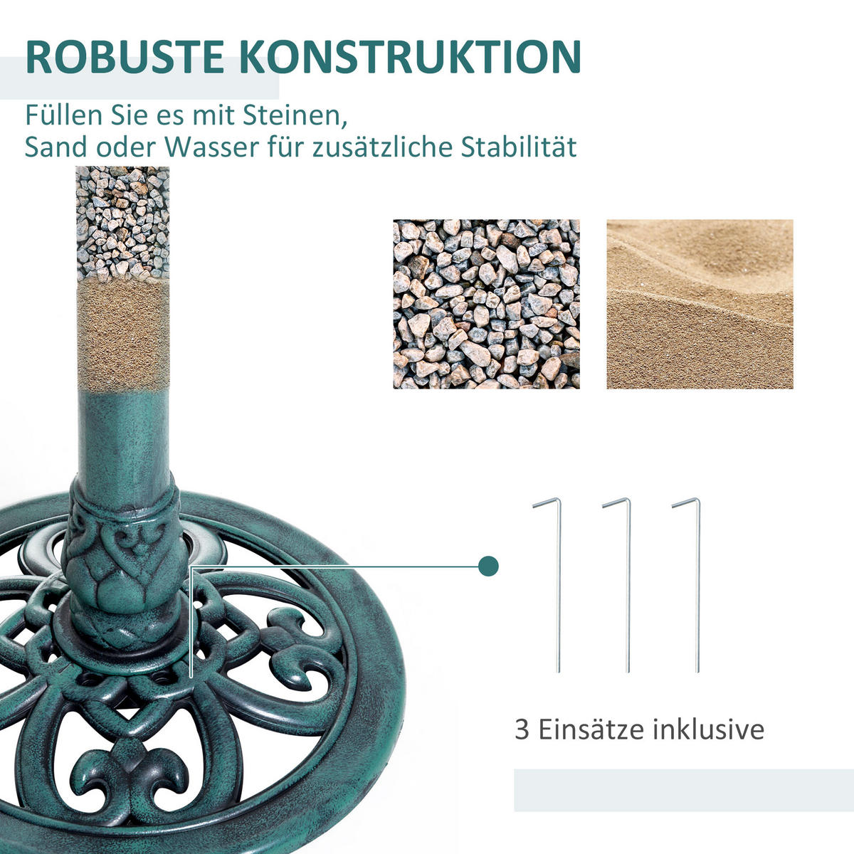 VOGELTRÄNKE, Kunststoff, Grün - Grün, Kunststoff (50/69.5/50cm) - Outsunny