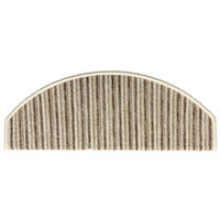 STUFENMATTE Set. 15 Stück "Rimini" Nadelfilz gestreift Beige 24 x 65 cm - Beige/Creme, Textil (24/65/4cm) - oKu-Tex