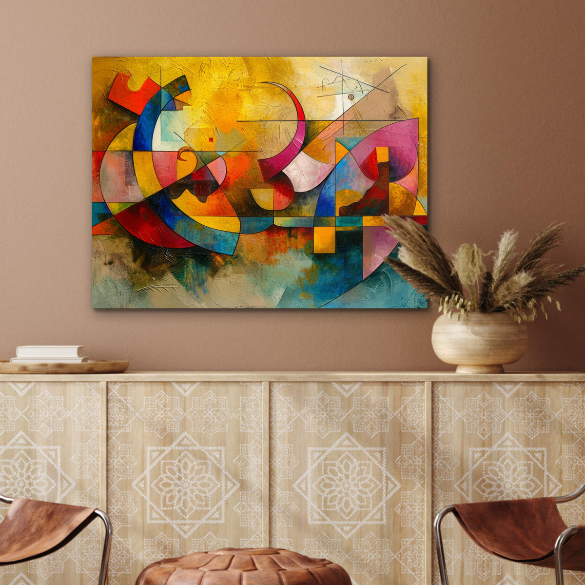 KOVOVÝ OBRAZ Umenie - abstraktné - moderné 80x60 cm - žltá, kov (80/60cm) - MuchoWow