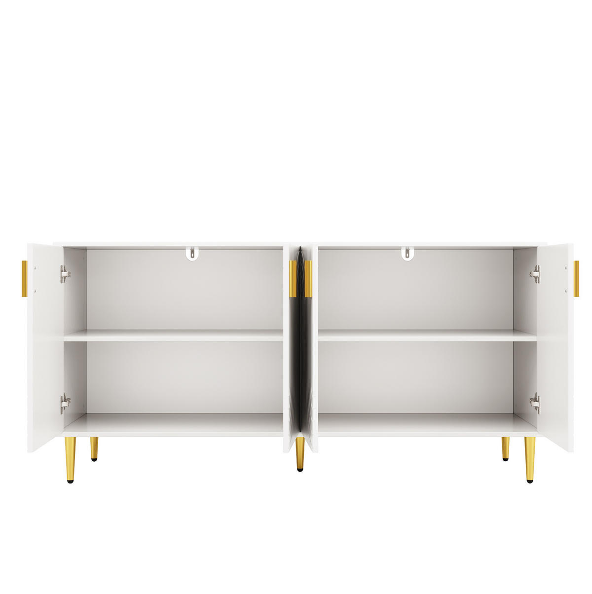 SIDEBOARD mit Stauraum ca. 152 x 40 x 75 cm MDF Weiß - Weiß, Holzwerkstoff (152/75/40cm) - Meubliv