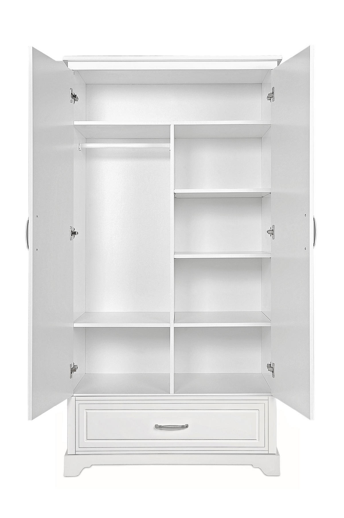 KINDERKLEIDERSCHRANK Melody_2, 2-türig – ideal für das Kinderzimmer - Weiß, Holzwerkstoff (98/180/53cm) - RAUMHIRSCH FURNITURE