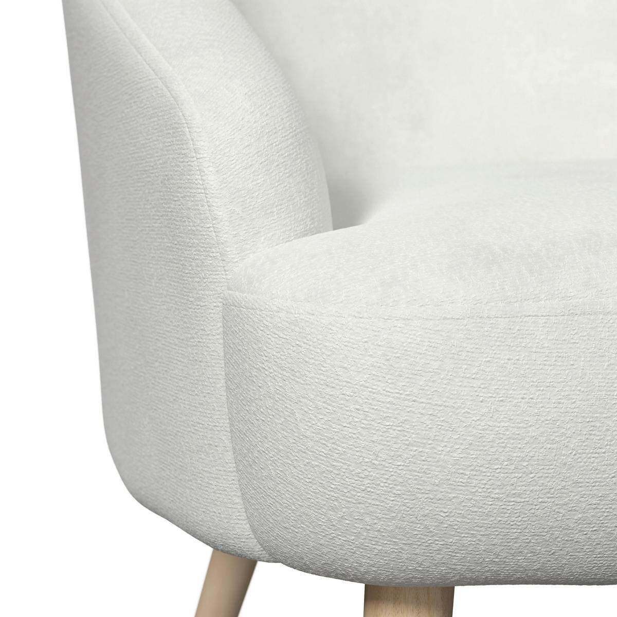 SESSEL Sonja Chenille Weiß - Weiß, Holz (71/66/70cm) - Bessagi Home