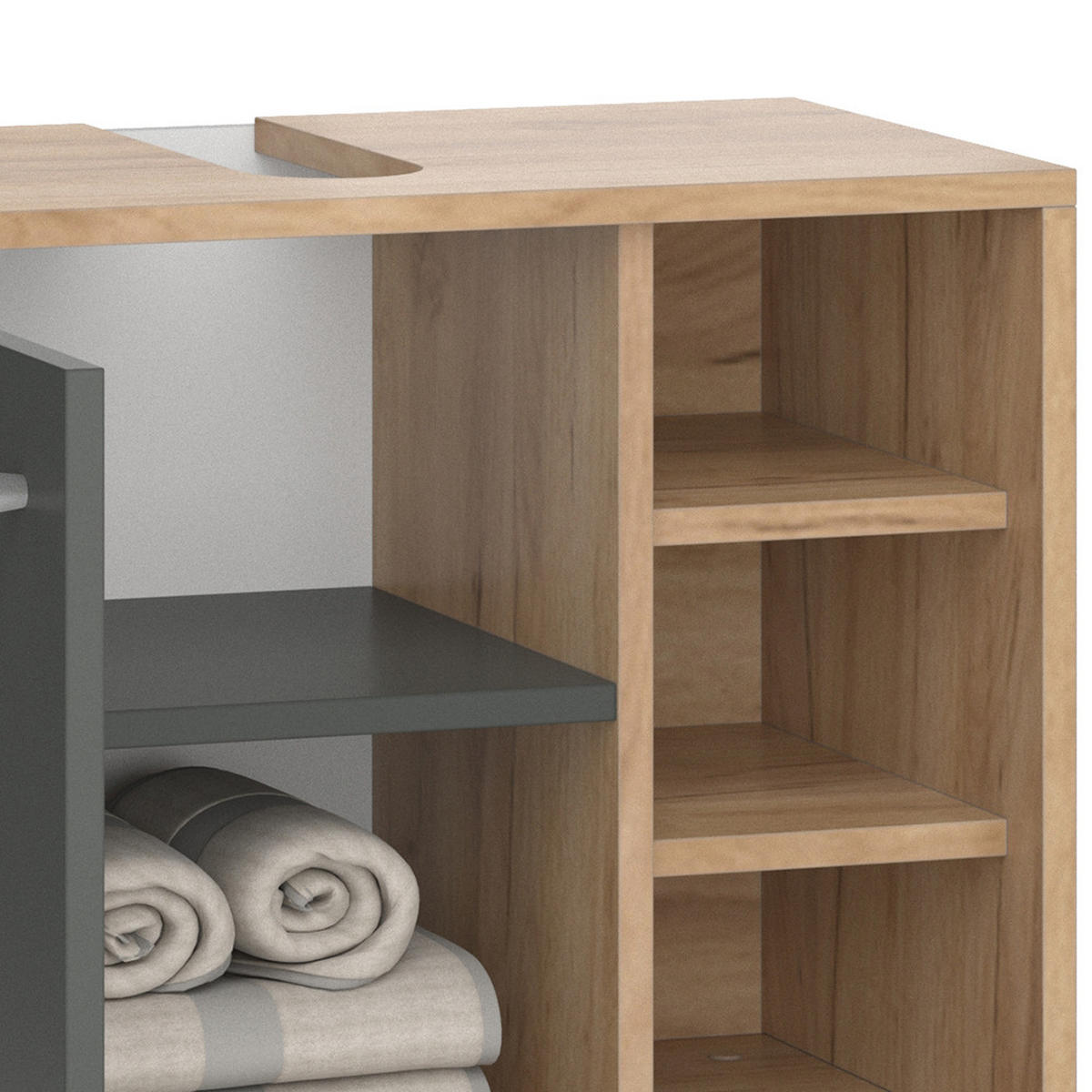 WASCHBECKENUNTERSCHRANK Senyo Anthrazit 60 x 54 cm - Anthrazit, Holzwerkstoff (60/54/32cm) - Vicco