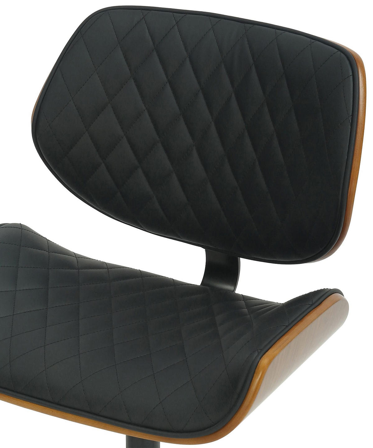 DREHSTUHL Lederlook walnuss/schwarz - Walnussfarben/Schwarz, Textil/Metall (54.5/80.5/53cm) - CLP