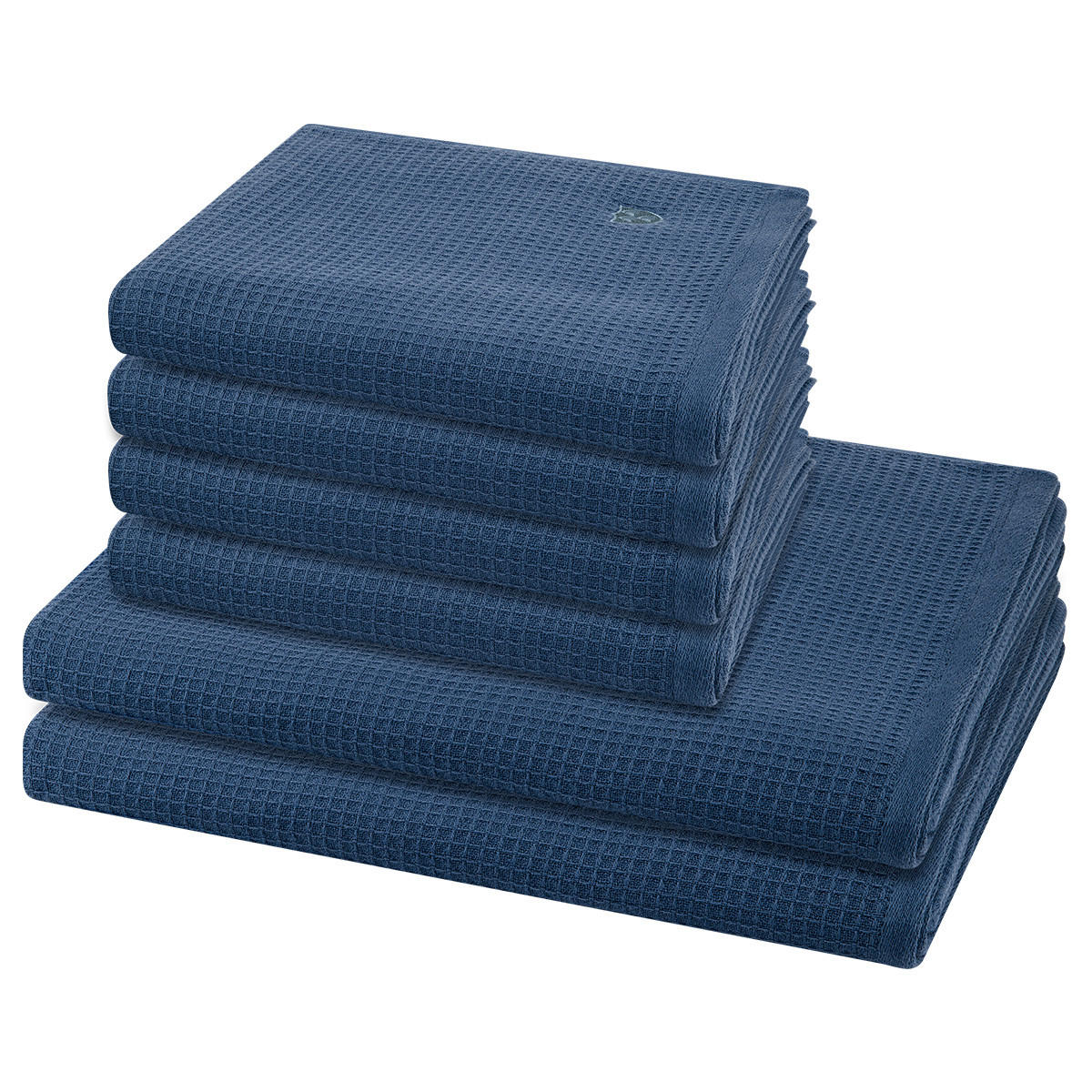 FROTTIERSET Pique 6-teilig - Dunkelblau, Textil (50/100cm) - Ross