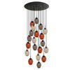 GALERIELEUCHTE Echos 20-flammig Mehrfarbig Ø 18cm - Multicolor/Schwarz, Glas (18/18/20cm) - s.luce