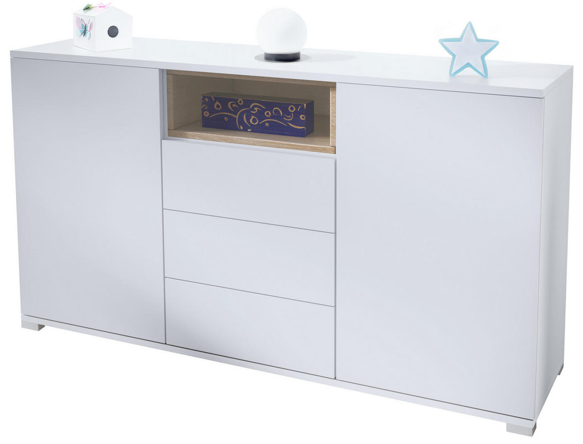 SIDEBOARD Skadu Eiche sägerau - Eiche San Remo, Holzwerkstoff (138.5/75.5/35cm) - Vladon