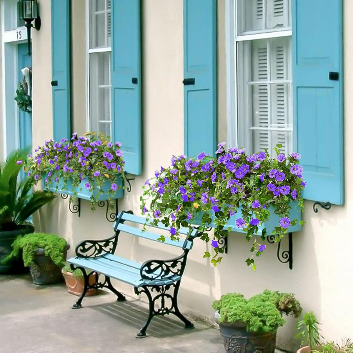 KUNSTBLUME 2 Stück Kunstblumen Veilchen Hängend - Lila, Kunststoff (75cm) - Kaket