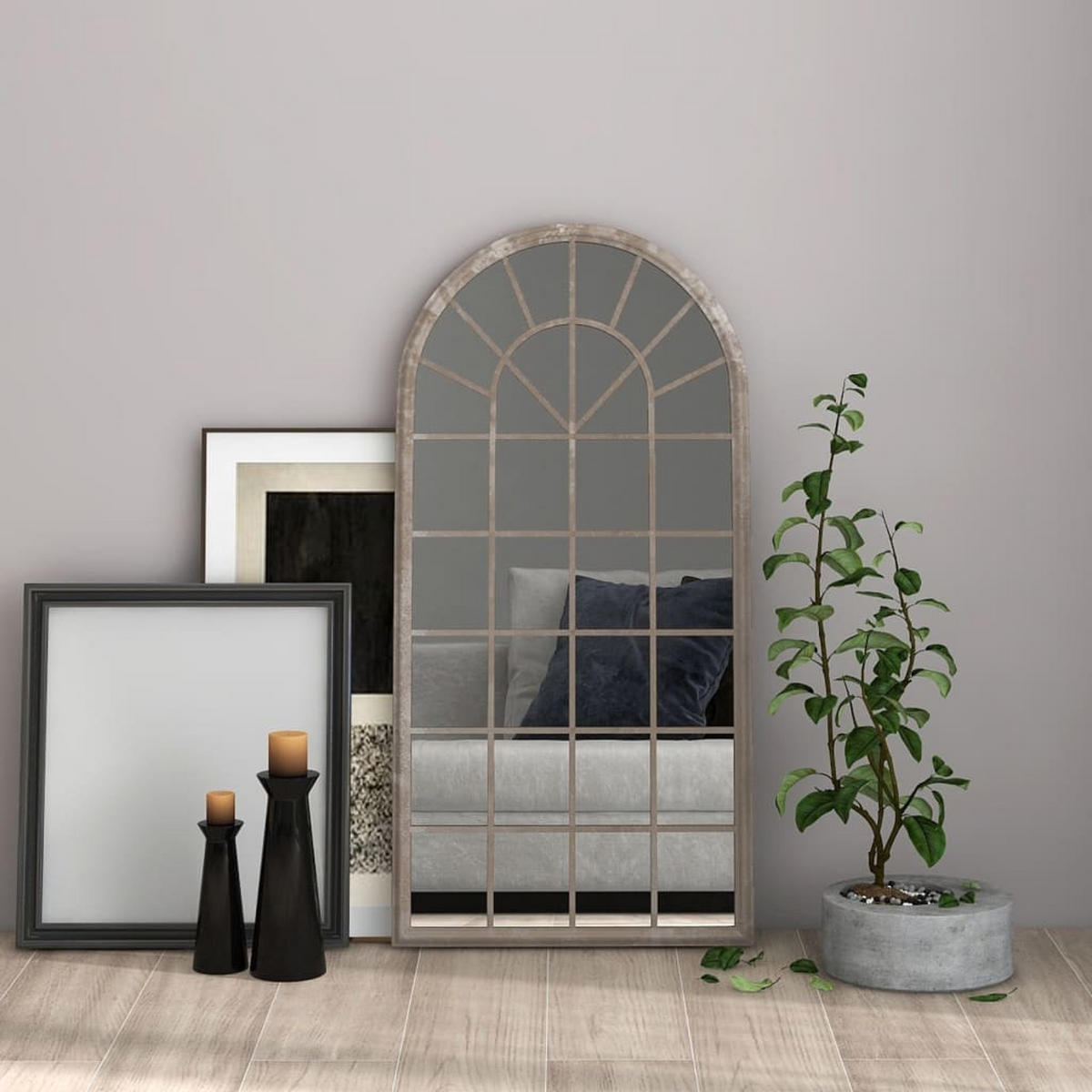 SPIEGEL Sandfarben 90x45 cm Eisen für den Innenbereich - Creme, Metall (45/90/1cm) - furnicato
