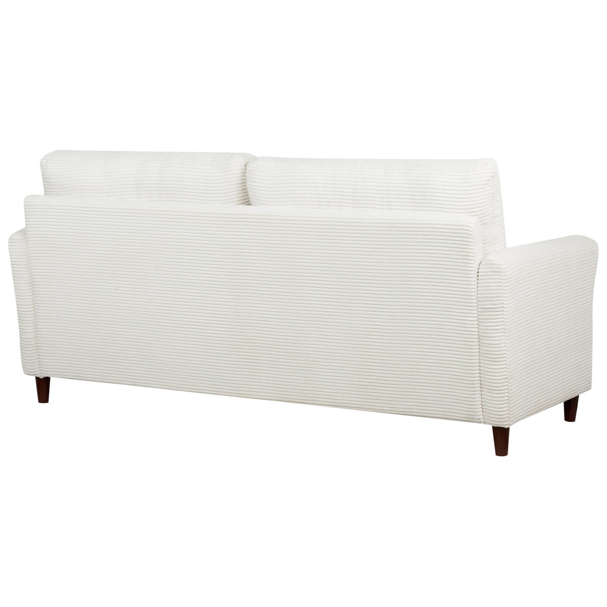 3-SITZER-SOFA Cord cremeweiß mit Stauraum Mare - Dunkelbraun/Weiß, Textil (184/88/77cm) - Beliani