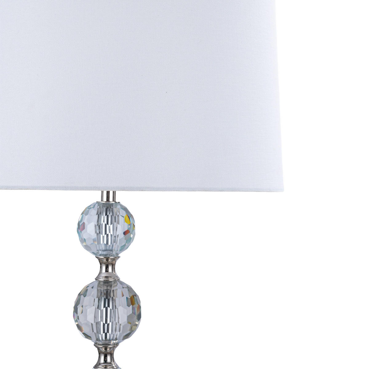 STEHLAMPE - Silberfarben, Glas/Textil (35.5/35.5/155cm) - Relaxdays