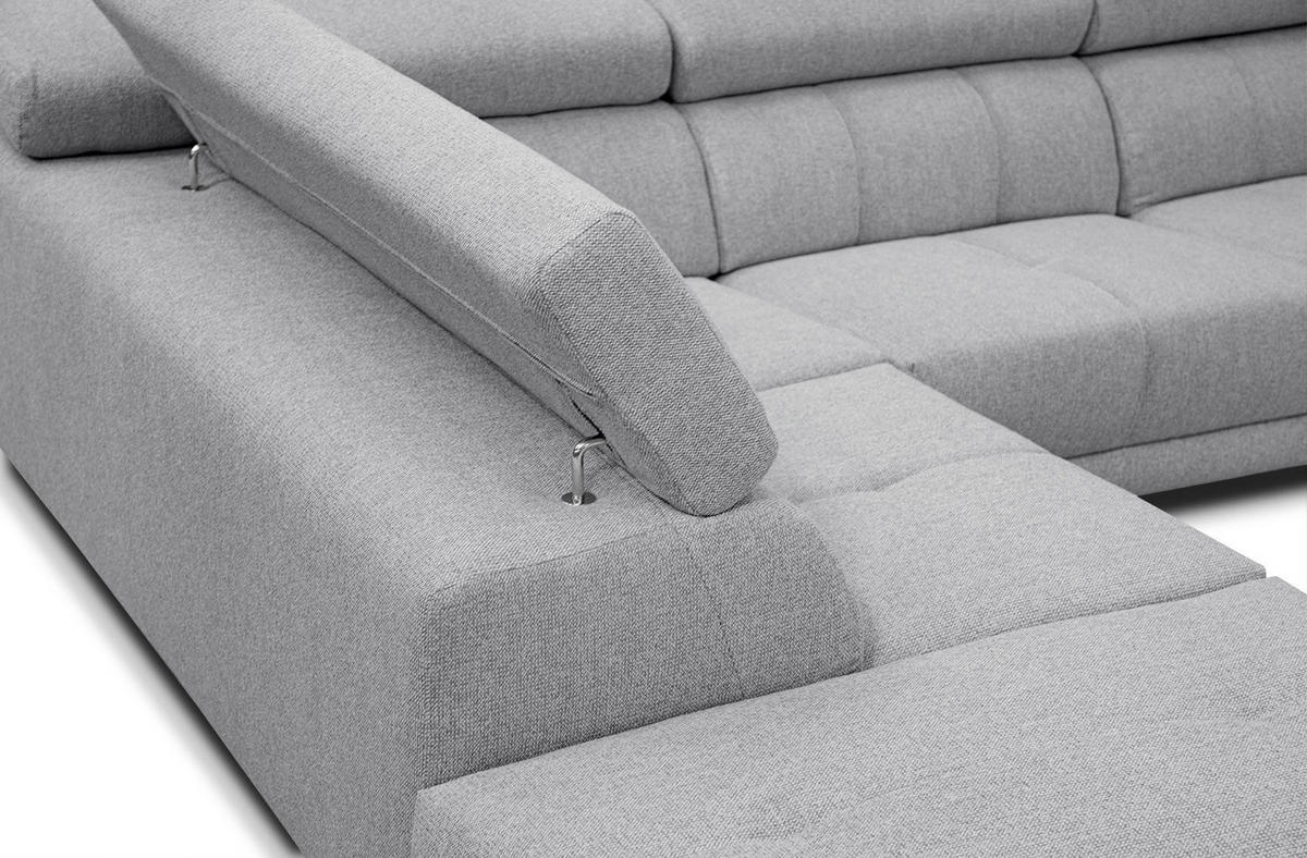 ECKSOFA MORELLO 5-Sitzer, silberfarben - Silberfarben/Schwarz, Holzwerkstoff/Textil (158/269cm) - Courtois Laville