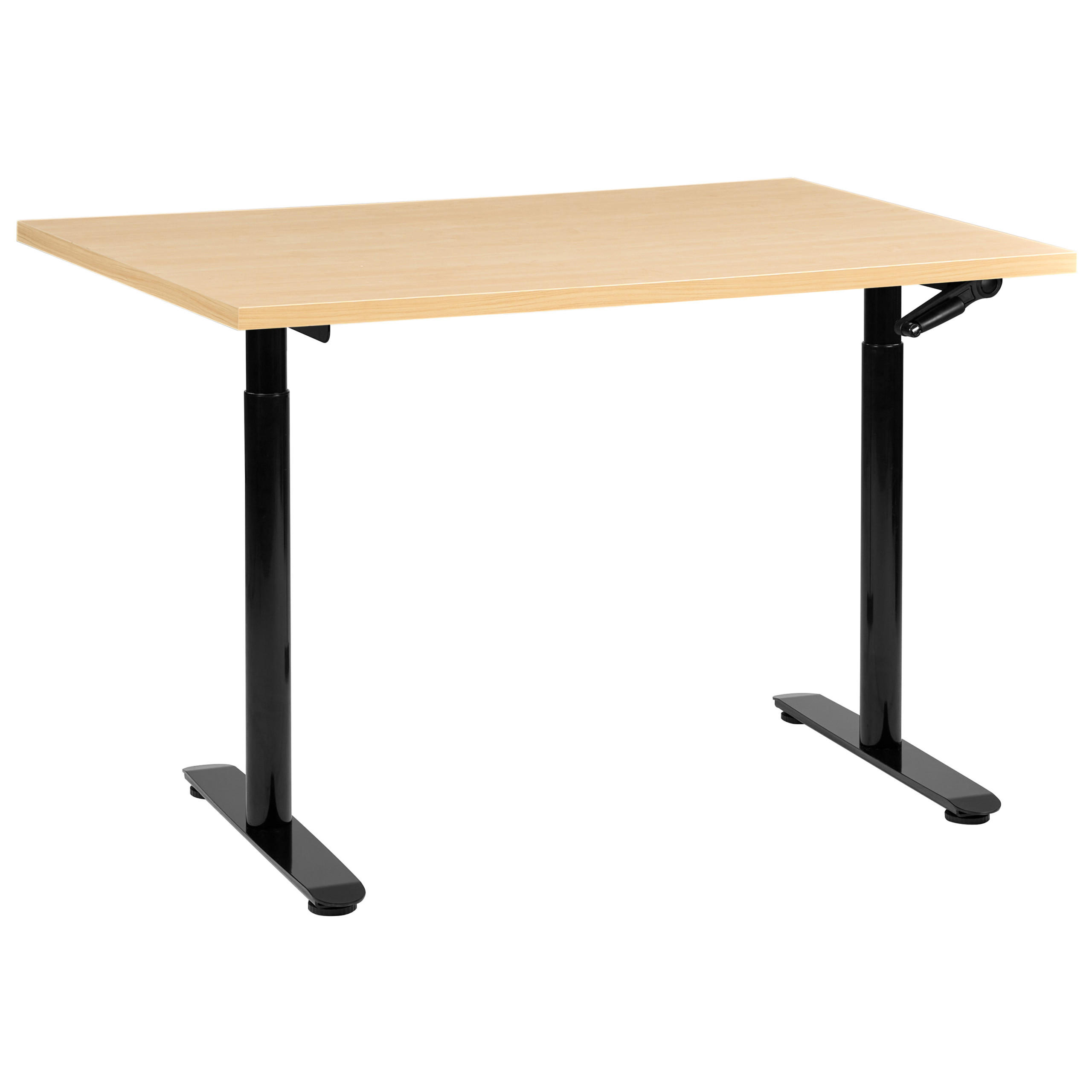 Beliani Schreibtisch Hellbraun, Braun, Schwarz 120x74x72 cm