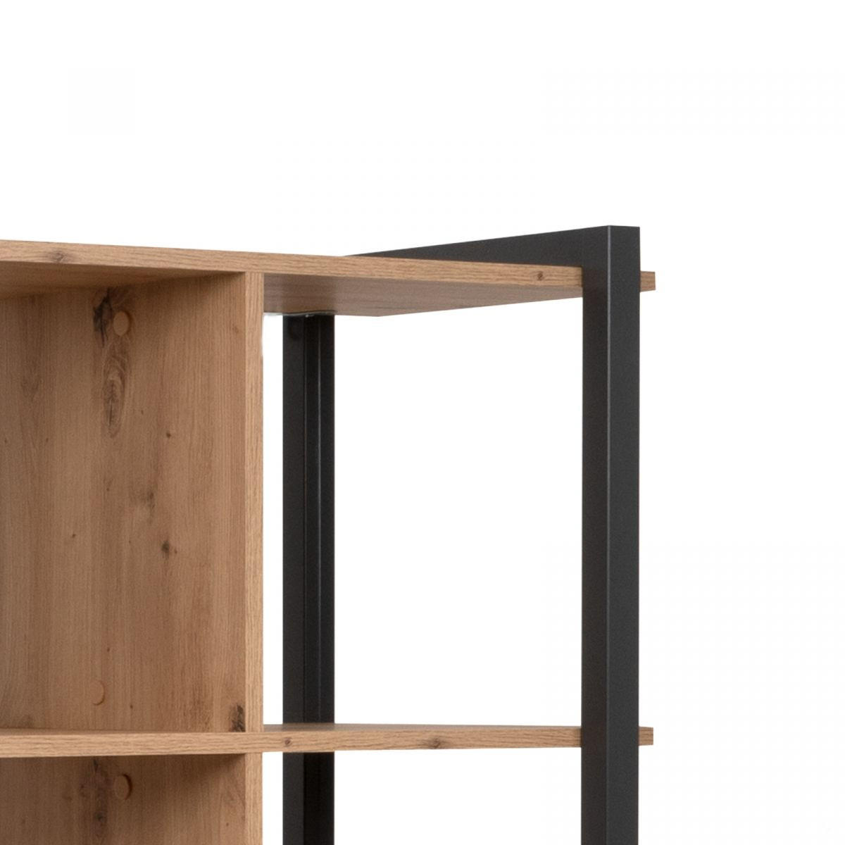 REGAL Eiche Artisan, grau 107 cm Industrial, Standregal mit 12 Fächern - Eichefarben/Anthrazit, Holzwerkstoff (107/145/40cm) - Furn.Design