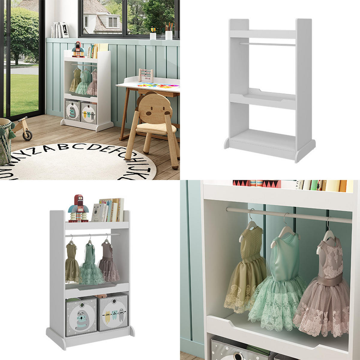 KINDERKLEIDERSCHRANK Conny Weiß 67 x 110 cm mit Kleiderstange - Weiß, Holzwerkstoff (67/110/38cm) - Vicco