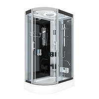 DUSCHE DampfduscheD60-73T3L-EC sw 120x80 - Schwarz, Glas/Kunststoff (120/80/215cm) - AcquaVapore by Sandra Jentho