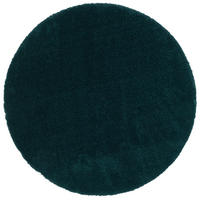 LUXUS HOCHFLOR LANGFLOR TEPPICH HARMONY RUND - Petrol, Textil (160/160cm) - Snapstyle