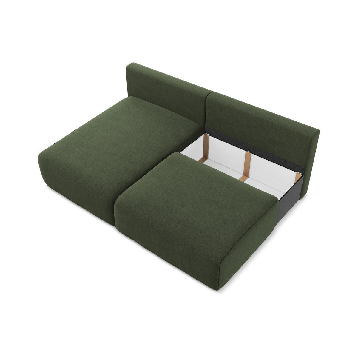 ECKSOFA mit Schlaffunktion links Strukturstoff Stoff Grün - Blau/Schwarz, Kunststoff/Textil (149/210cm) - LaMiaSofa