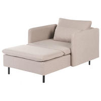 ČALOUNĚNÉ LEHÁTKO CHAISE LONGUE Látka Béžové Egeris - béžová, textil (87/80/149cm) - Beliani