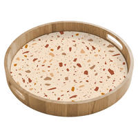 TABLETT - Terrazzo - Muster - Bunt - Stein - 40x40 cm - Beige, Holz (40/5/5cm) - OnlyWow
