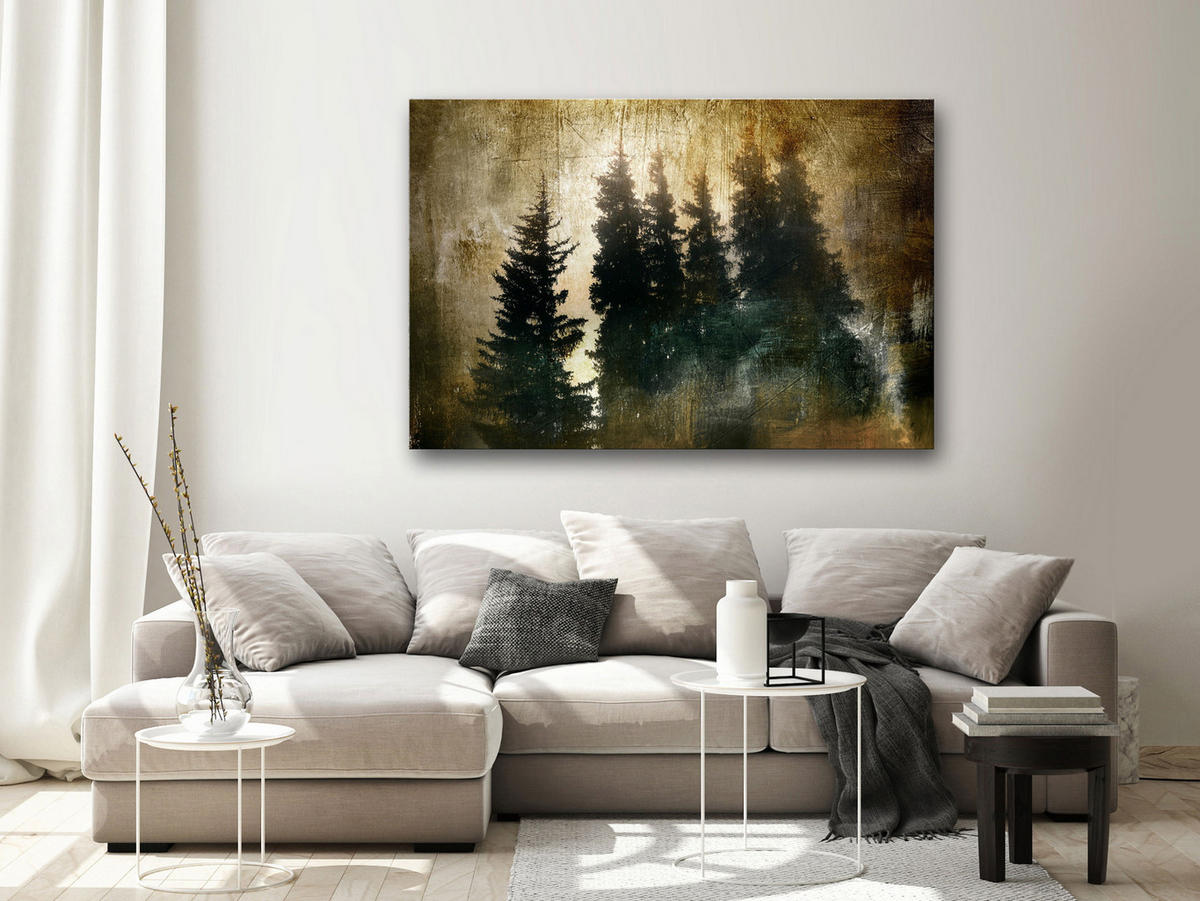 KUNSTDRUCK Braun 120/80 cm - Braun/Grün, Textil (120/80cm) - KUNSTLOFT