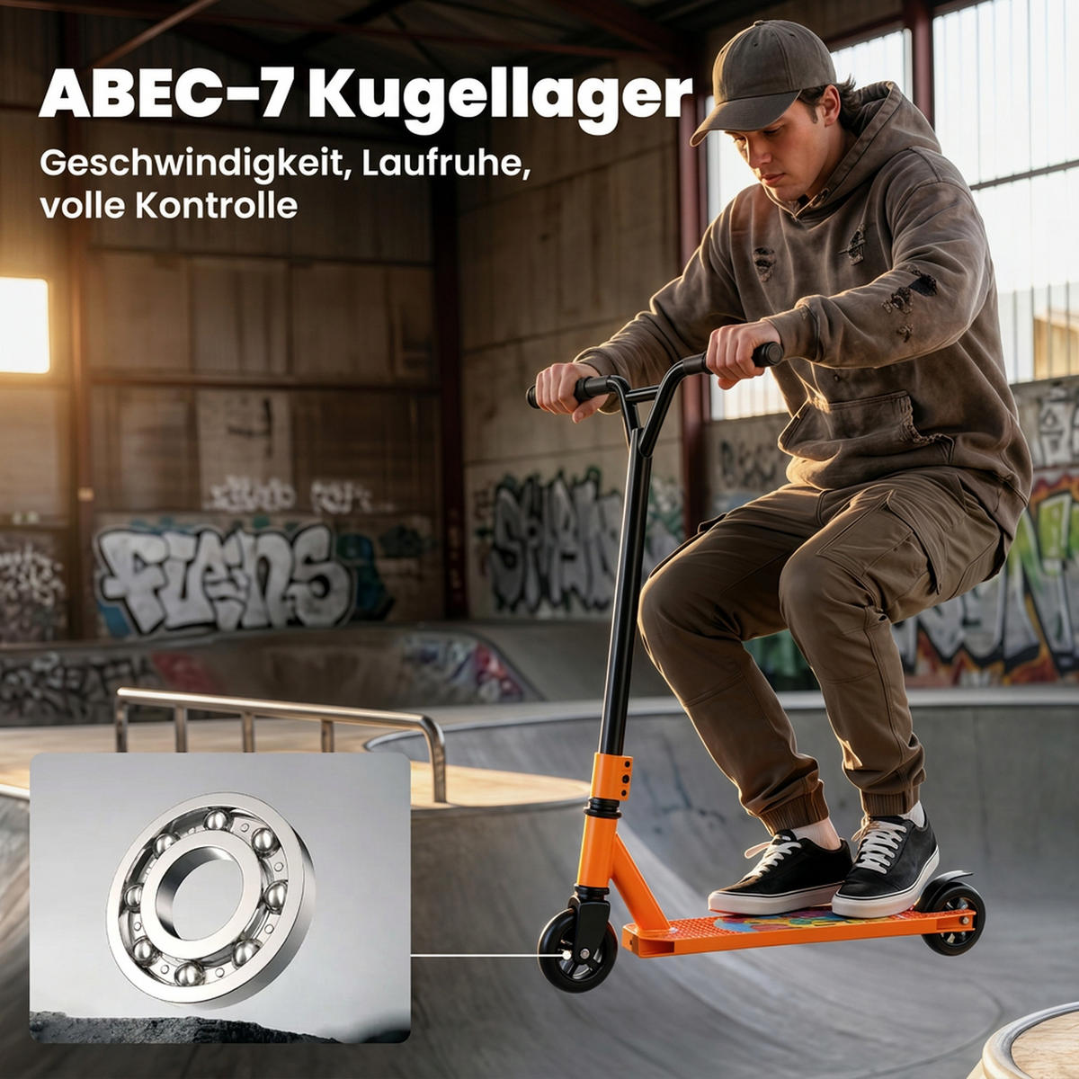 STUNTSCOOTER Aluminium Stahl Orange - Orange, Metall (65/48/82cm) - SPORTNOW