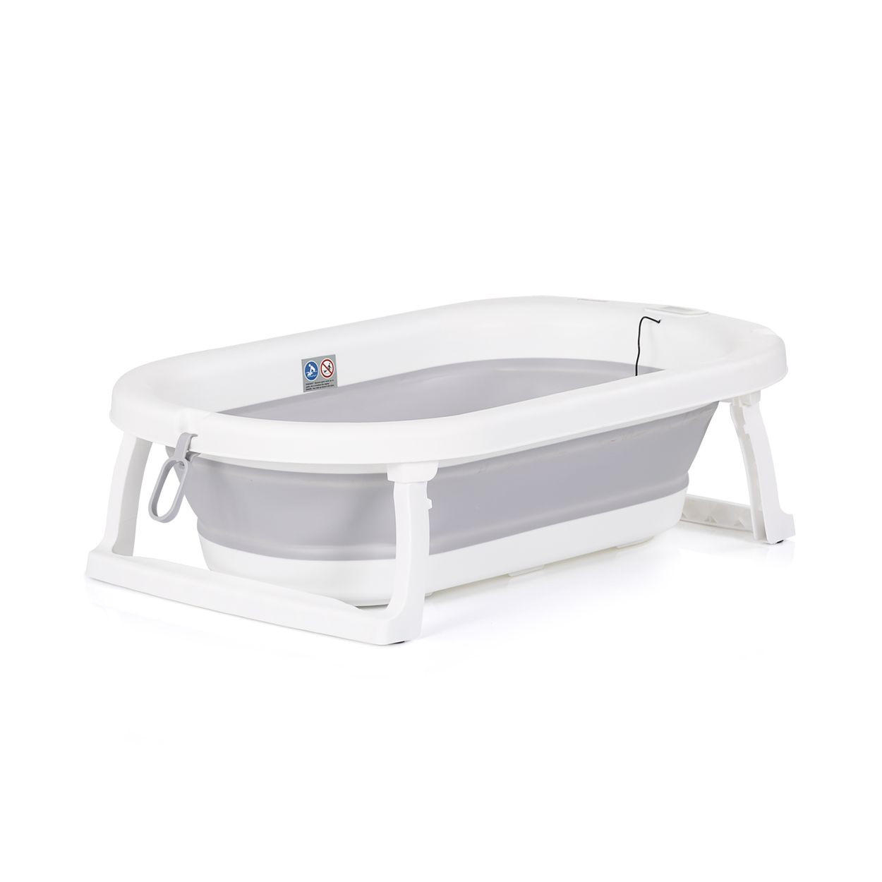 BABYBADEWANNE Spa faltbar grau Eimer, Spülbecher, integriertes Thermometer - Grau, Kunststoff (44/72cm) - Chipolino