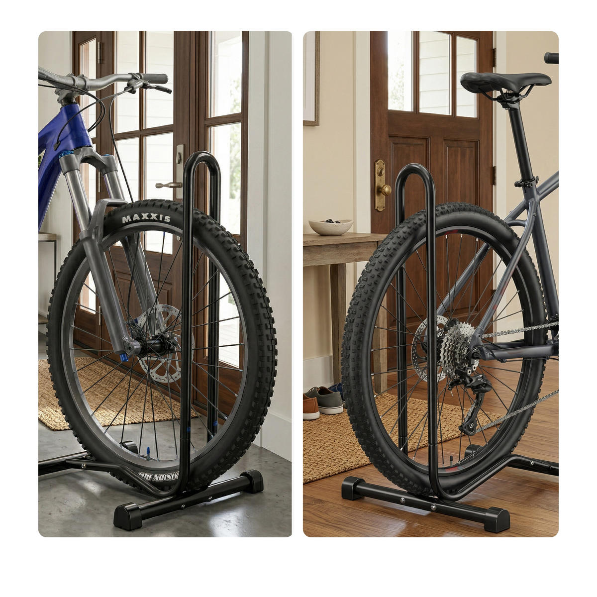 FAHRRADSTÄNDER Schwarz Stahl Kunststoff 26 bis 29 Zoll - Schwarz, Kunststoff/Metall (38/76/46cm) - Relaxdays