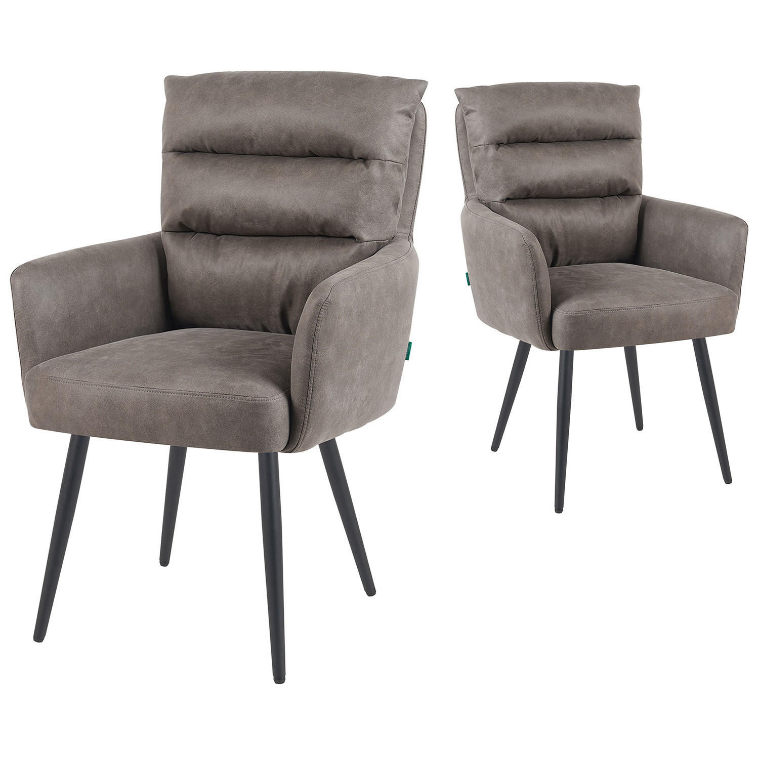 ESSZIMMERSTUHL Mika-Yann - Taupe/Schwarz, Textil/Metall (59/94/66cm) - DUBI Möbel