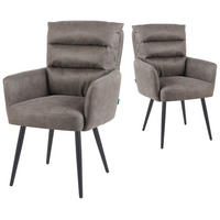 ESSZIMMERSTUHL Mika-Yann - Taupe/Schwarz, Textil/Metall (59/94/66cm) - DUBI Möbel