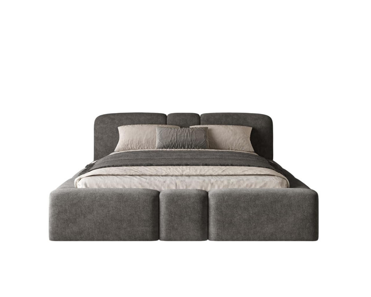 POLSTERBETT Monte140x200 cm- Bettkasten und Stauraum - Doppelbett mit Stabilem Metallrahmen - Anthrazit - Anthrazit, Holzwerkstoff (140/200cm) - Chilly