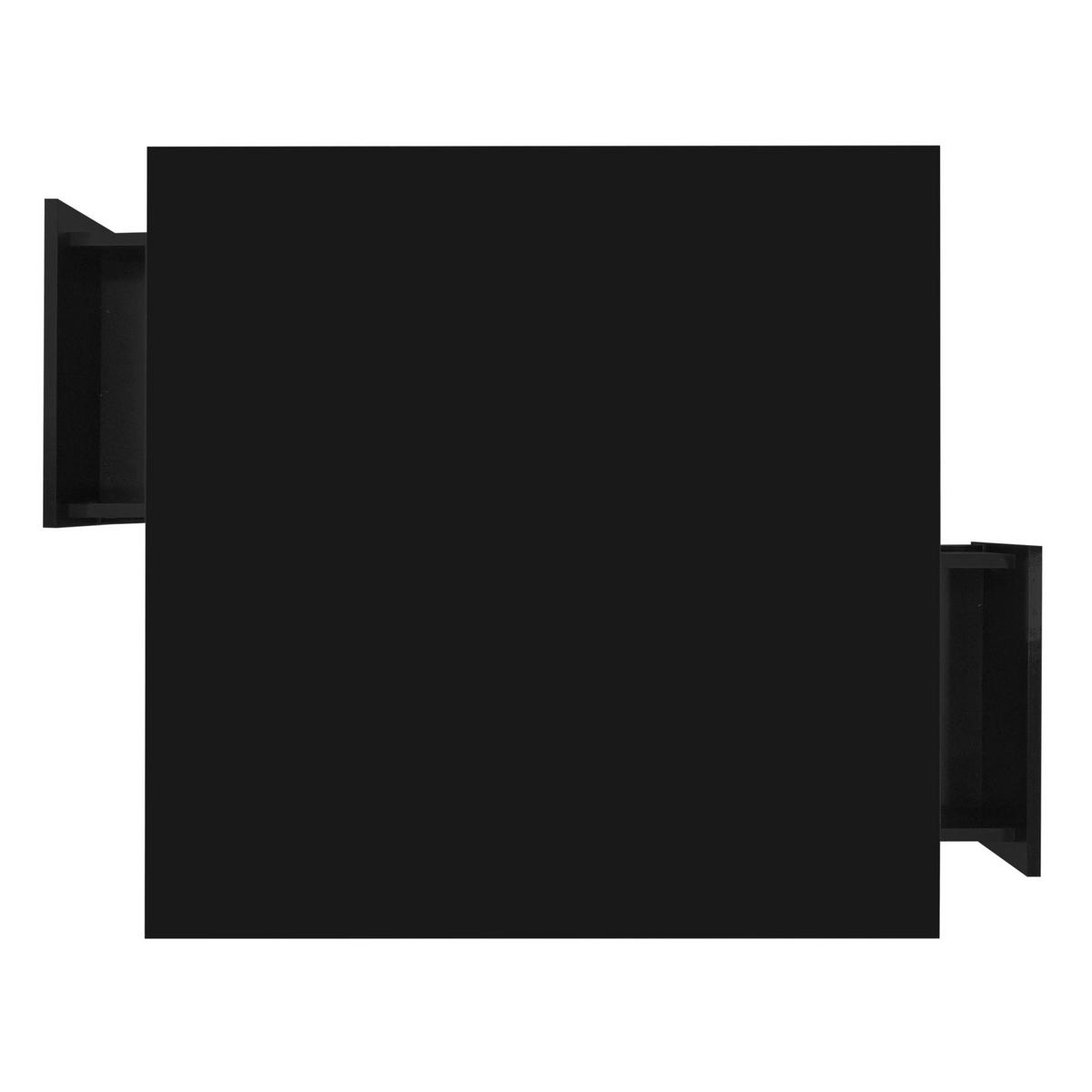 COUCHTISCH 70/70/35,5 cm mit 2 Schubladen, Hochglanz und goldfarbenen Akzenten, Schwarz - Schwarz, Holzwerkstoff (70/70/35.5cm) - Redom