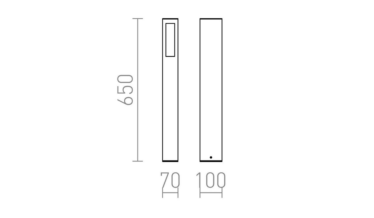 AUSSENLEUCHTE TREEZA 65 Anthrazitgrau 15 W IP54 - Grau, Metall (10/7/65cm) - Rendl