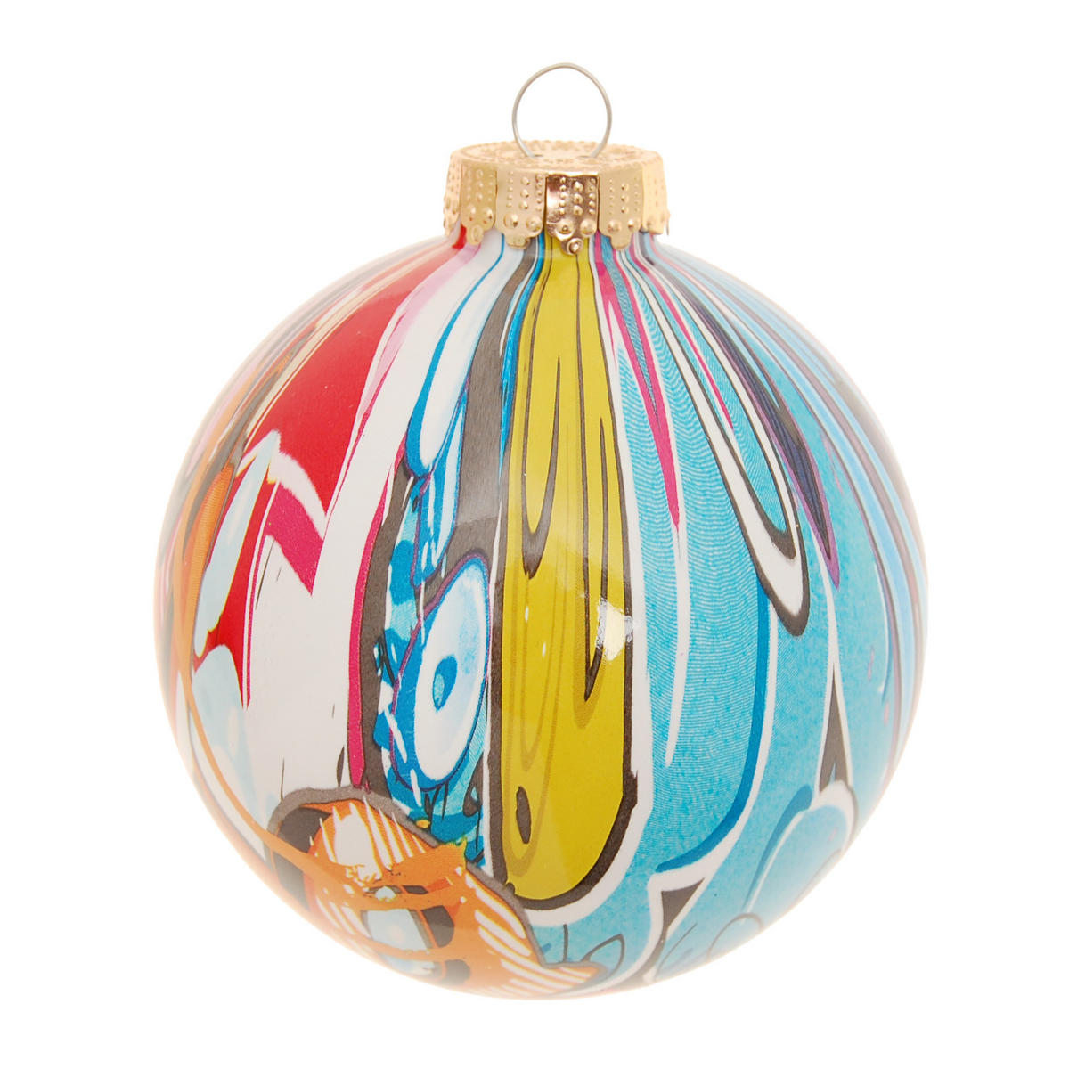 CHRISTBAUMKUGEL Graffiti Mehrfarbig 8cm (Glas / 1 Stk.) - Multicolor, Glas (8/8/8cm) - Krebs Glas Lauscha