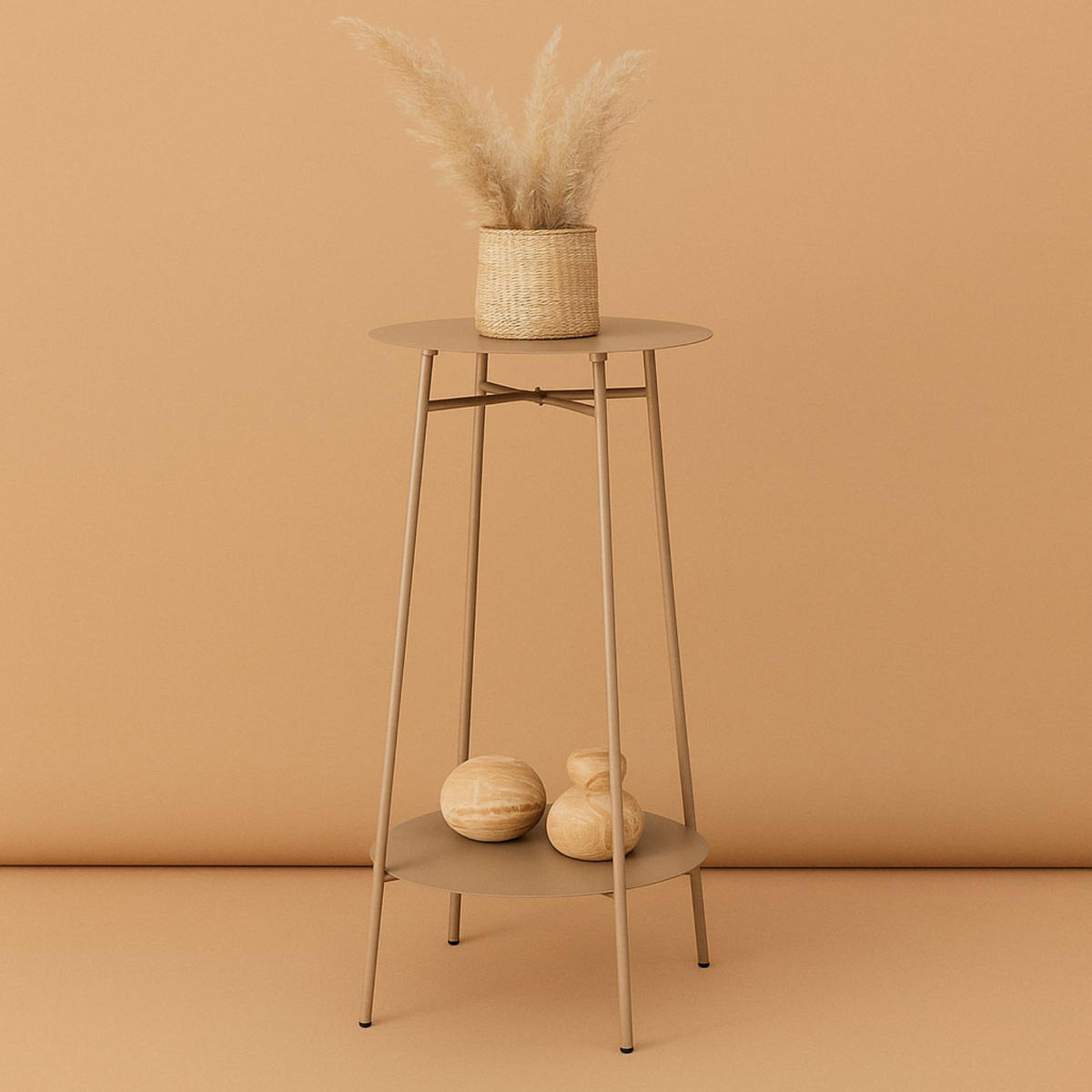 BEISTELLTISCH Reni Taupe 35/35/60 cm - Beige, Metall (35/35/60cm) - Home Styling Collection