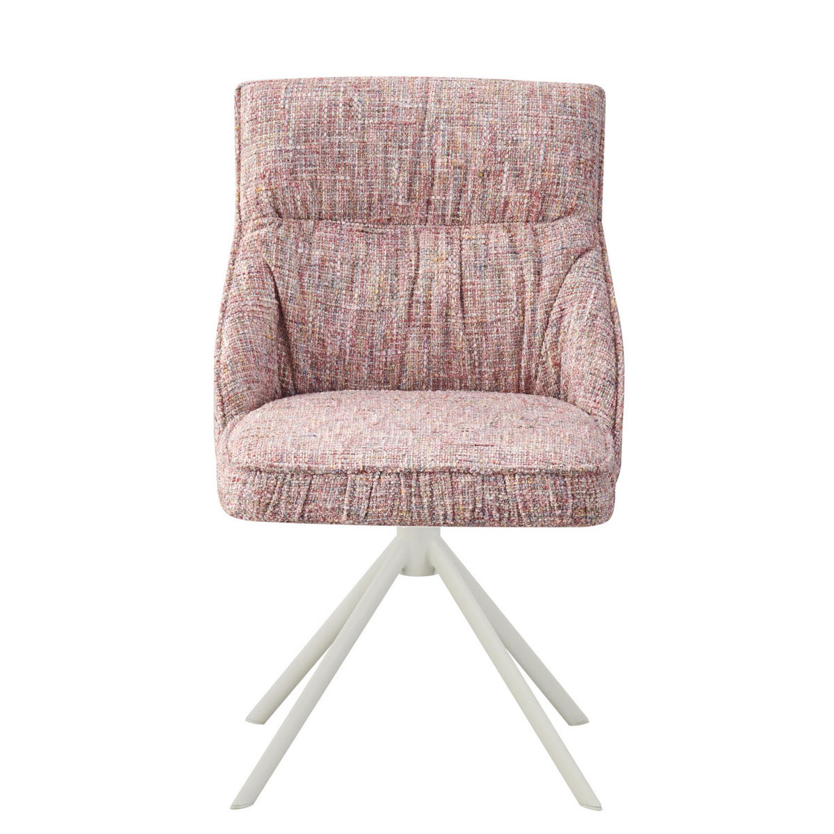 ESSZIMMERSTUHL LINNEA 2er-Set - Hellrosa/Weiß, Textil/Metall (49/84/62cm) - DUBI Möbel